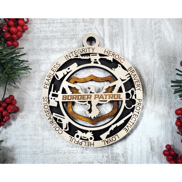 BORDER PATROL Officer Ornament Personalized First Responder Christmas Gift - Picture 5 of 5